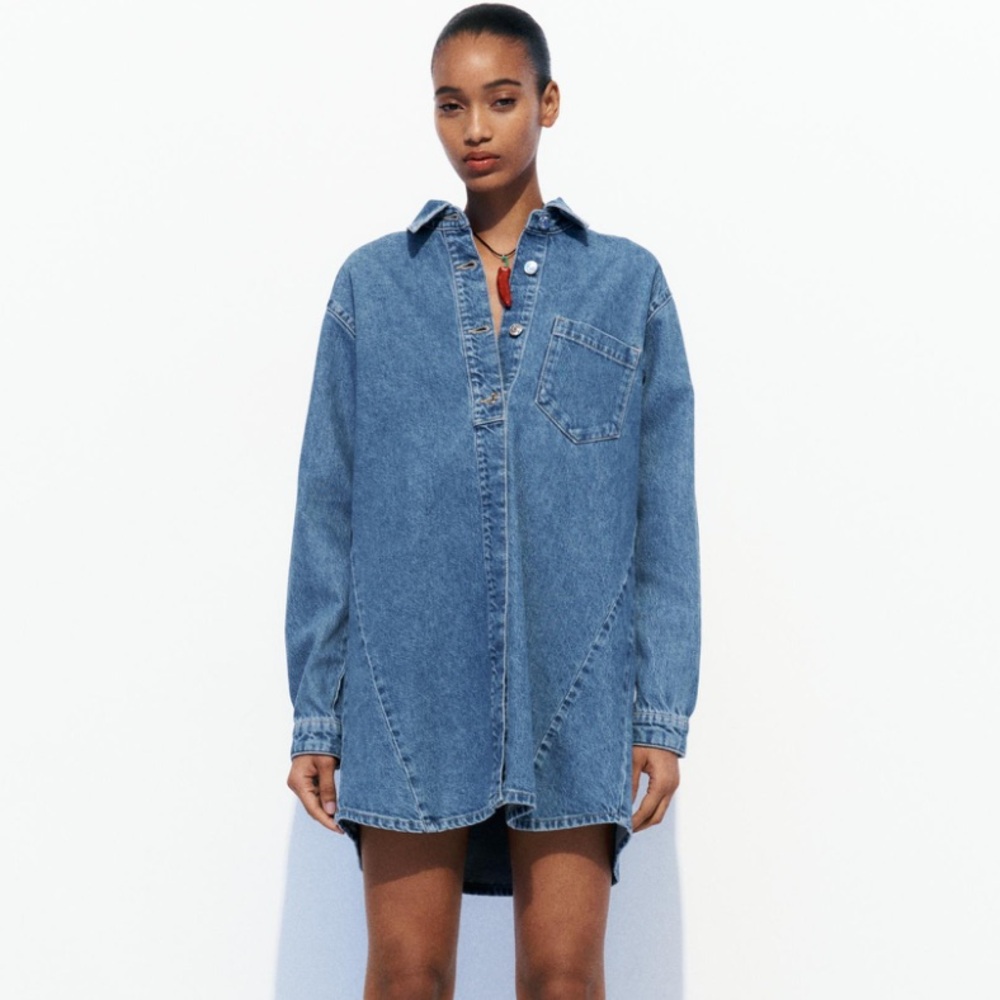 Zara denim shirt dress